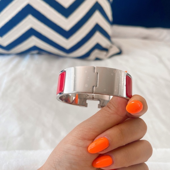 Hermes Red Clic Clac H Bracelet - Picture 2 of 6